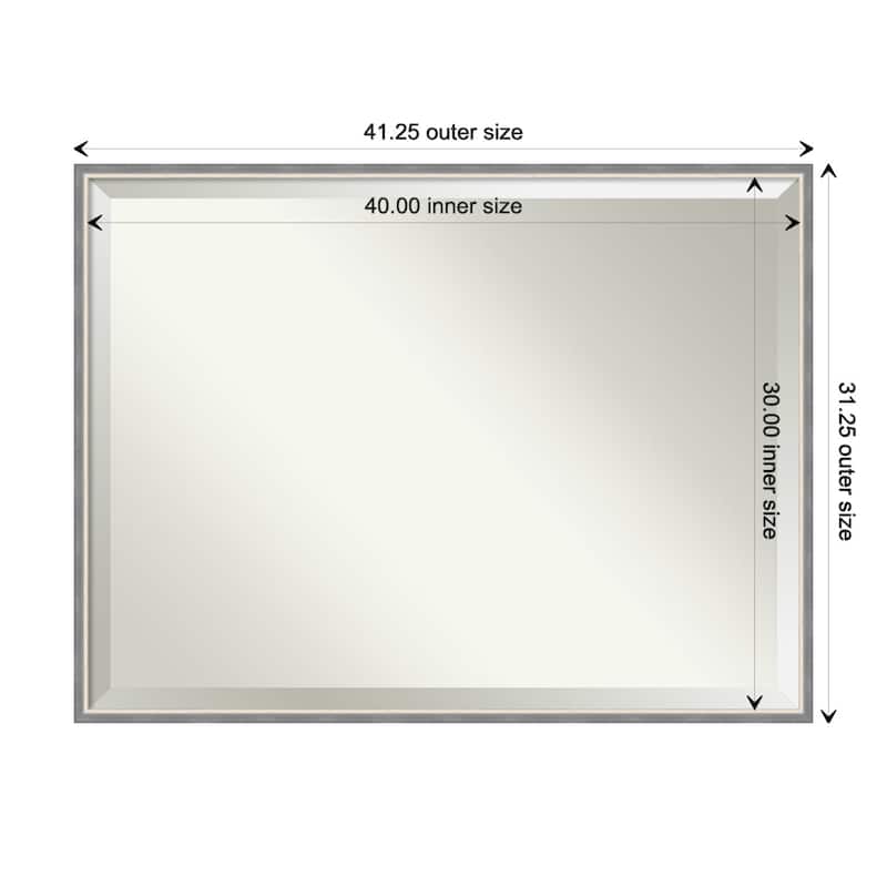 Theo Narrow Beveled Wood Framed Bathroom Vanity Wall Mirror