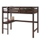 preview thumbnail 46 of 53, Loft Pine Wood Bed Frame with Safety Guardrail,Built-In Desk,Ladder,Twin Size
