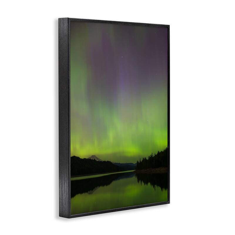 Stupell Green Aurora Landscape Framed Giclee Art Design By Nancy Crowell