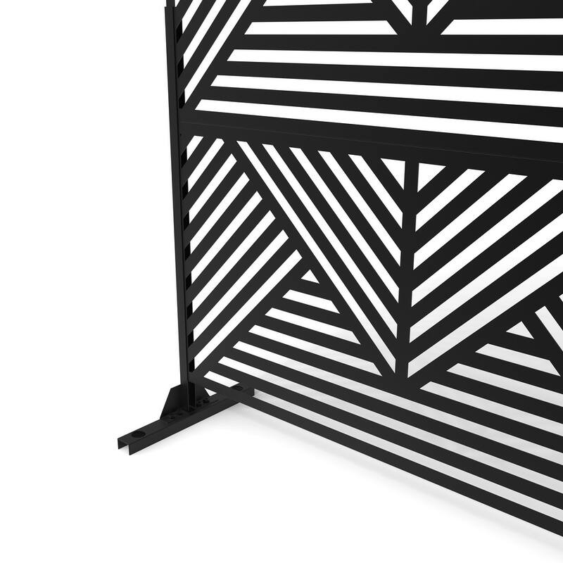 Free Standing Metal Privacy Screen Panel Decorative Outdoor Privacy Screen - 72"H x 47"W
