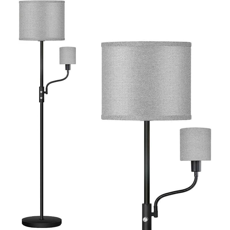 67.32" Mother Daughter Floor Lamp with Linen Shade and 360° Adjustable