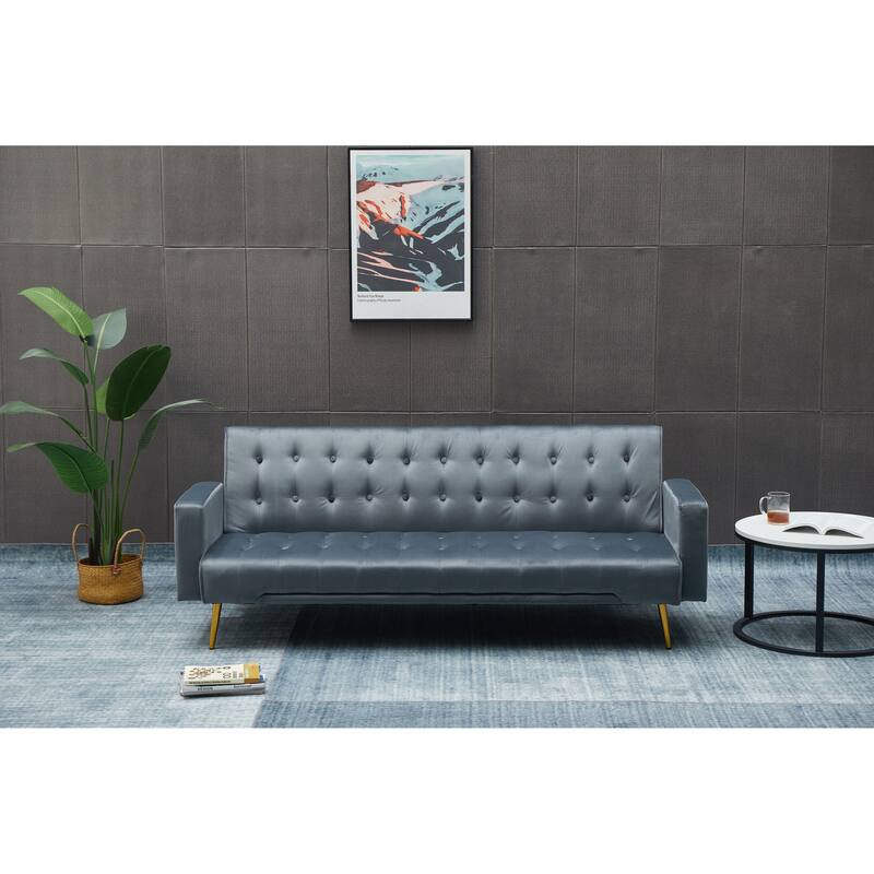 Dark Gray Solid Wood+MDF Sofa Bed for Small Spaces