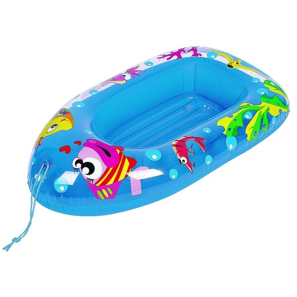 44" Blue Sea Life Children's Swimming Pool Inflatable Boat Raft Float