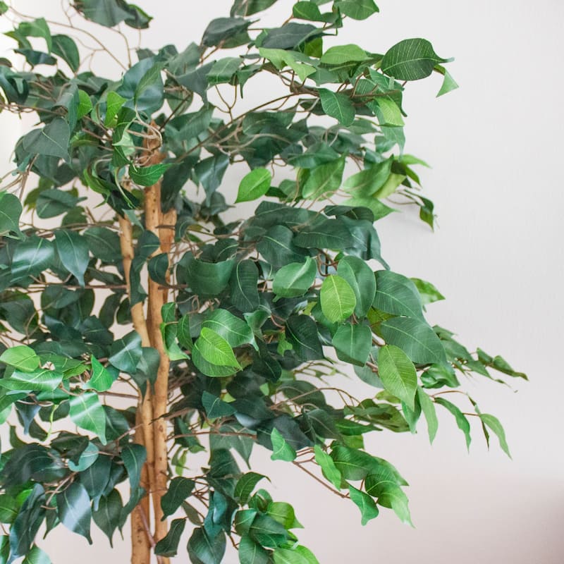 Artificial Ficus Tree 5ft - Realistic Faux Tree Indoor Decor - Elegant Green Plant for Home Office - 41-50 Inches