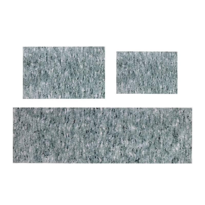 Home Weavers Cloud Comfort 100% Microfiber Bathroom Rug, Non Slip Bath & Water Absorbent Soft Bath Mat - 3 PC Set with Runner