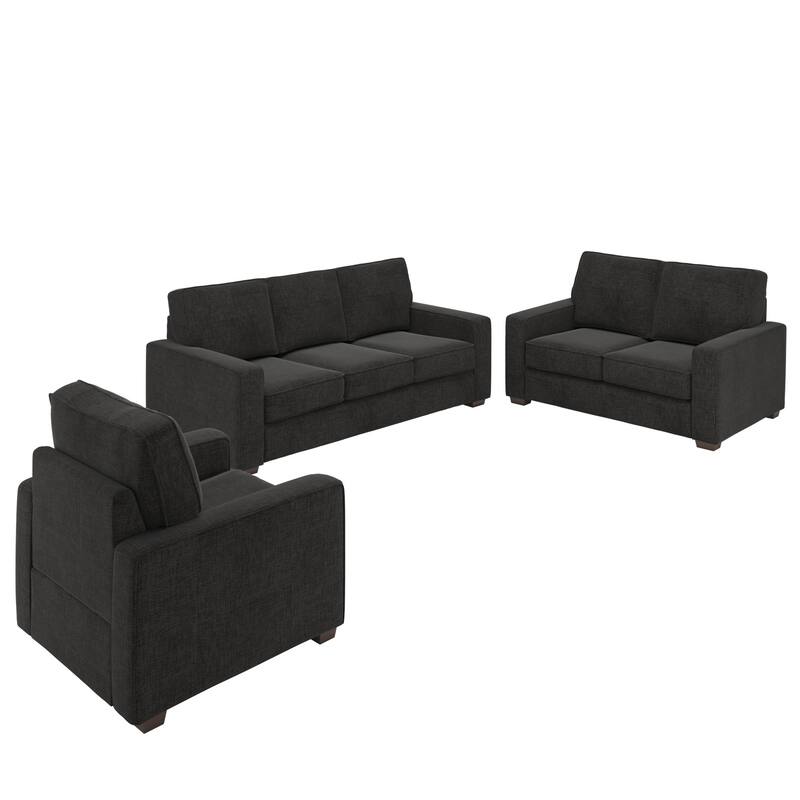 Roros Fabric Upholstered Square Arm Sofa Set by iNSPIRE Q Classic