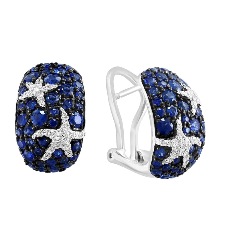 EFFY 14K Gold Diamond Sapphire Earrings