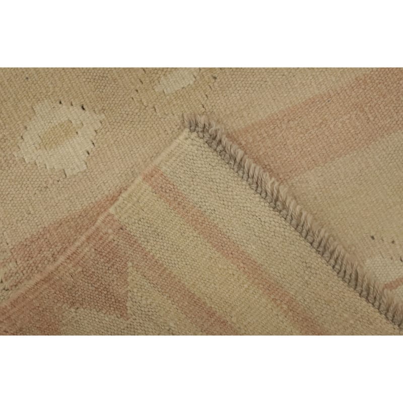 Hand Woven Oriental 100% Wool Carpet Southwestern Tribal Beige & Ivories Kilim Area Rug - 4' 3'' X 2' 0''
