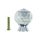 preview thumbnail 9 of 7, Crystal Glass Cabinet Knob Pulls 10 Pcs with Chrome Base Diamond Cutting 1.5" H x 1" W Handles Renovators Supply
