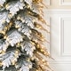 preview thumbnail 33 of 42, Glitzhome Pre-Lit Flocked Pencil Spruce Artificial Christmas Tree with Warm White Lights