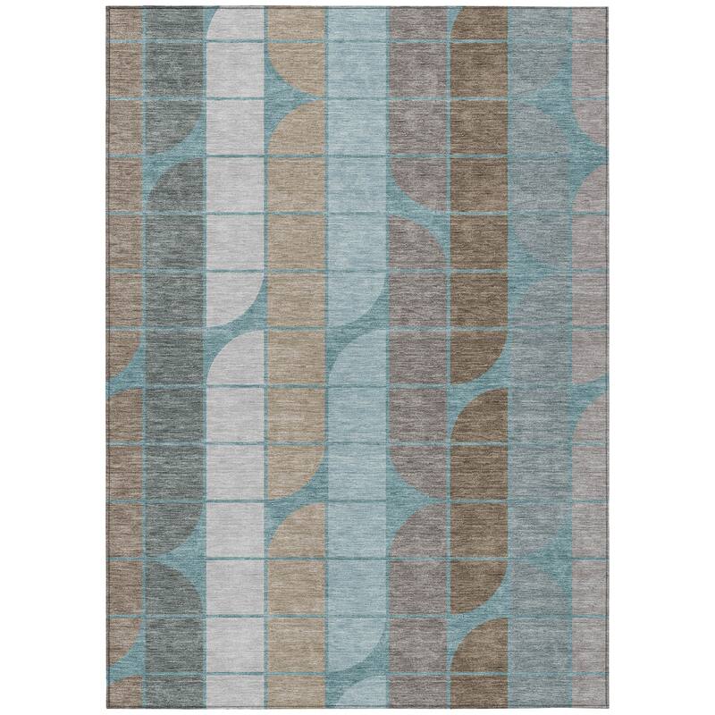 Machine Washable Indoor/ Outdoor Modern Finch Chantille Rug