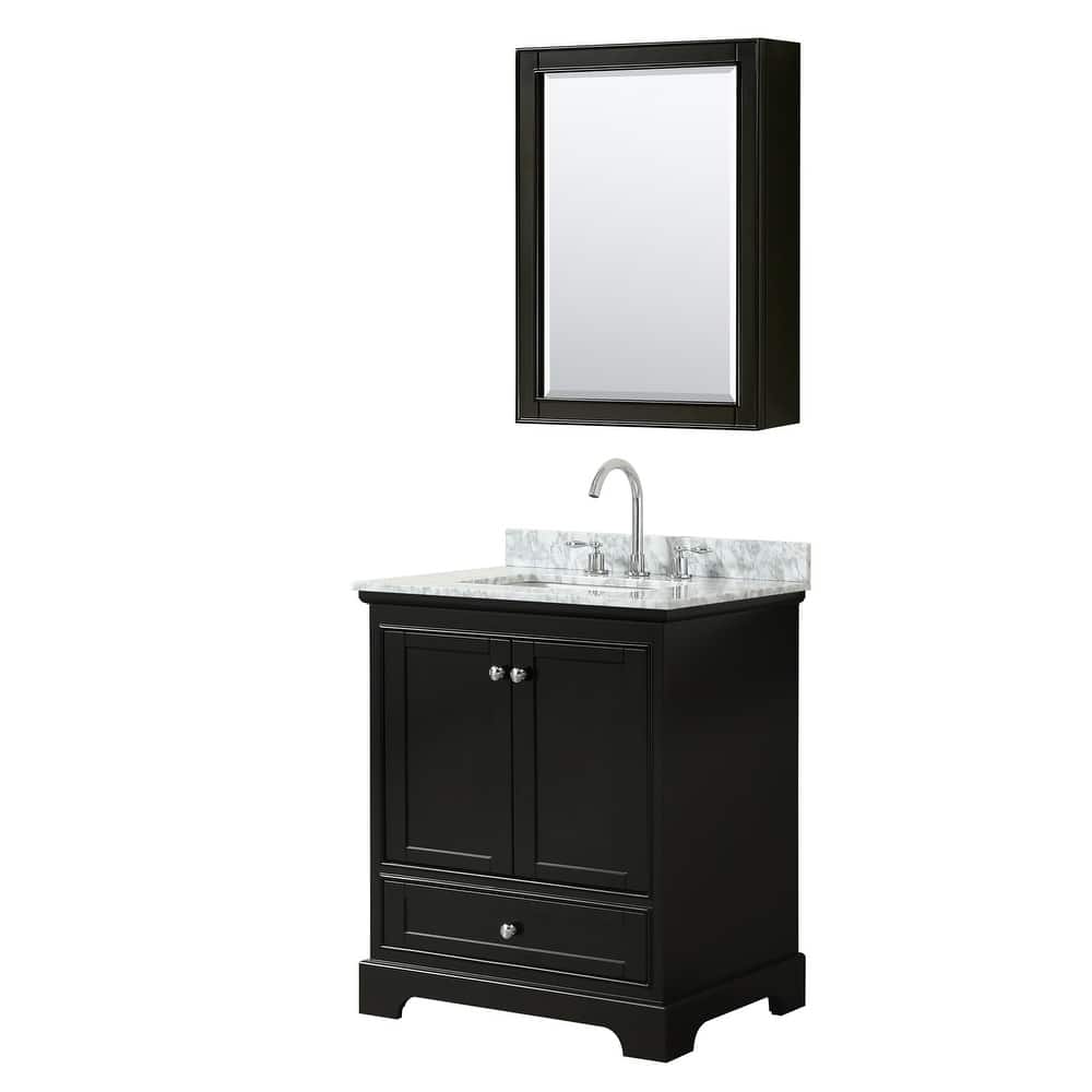 Wyndham Collection Deborah 30" Free Standing Single Vanity Set with