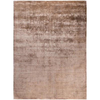 Overdyed One-of-a-Kind Hand-Knotted Area Rug - Beige - 9' 0" x 11' 10"