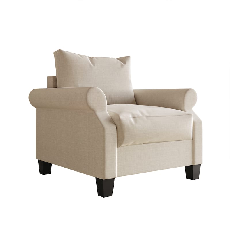 CraftPorch Classic Linen Upholstered Arm Chair