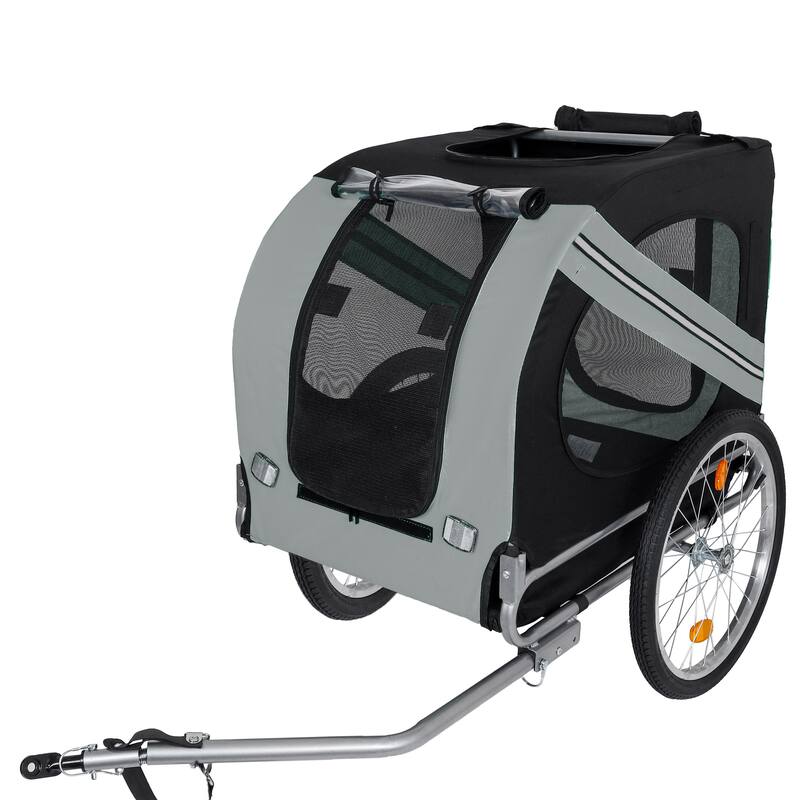 Large Folding Bike Trailer for Dogs, 100LB Capacity All-Terrain Pet Carrier for Cycling, Jogging, Camping & Outdoor Adventures