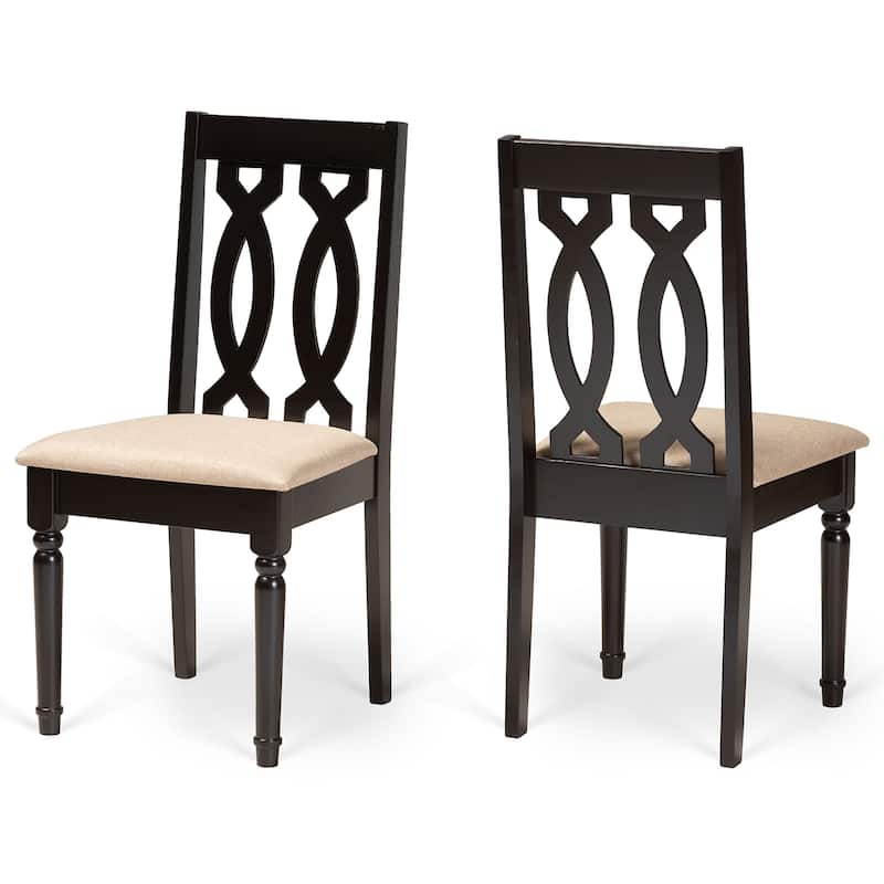 Cherese Modern and Contemporary 2-PC Dining Chair Set - Beige Sand