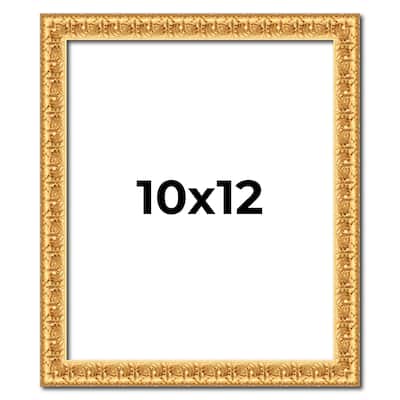 10x12 Frame Gold Real Wood Picture Frame Width 1 inches | Interior