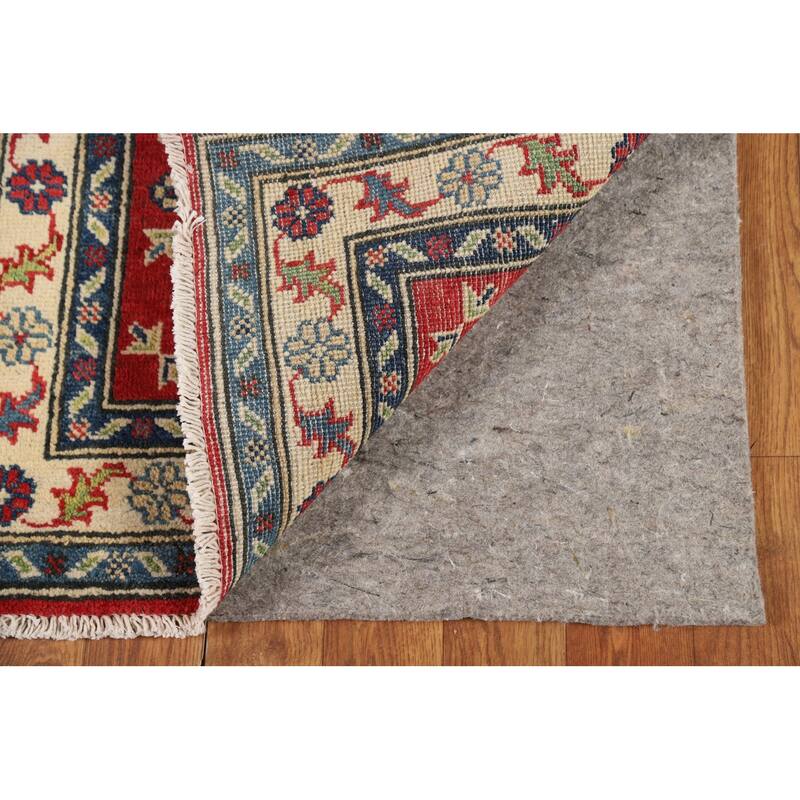 Red Geometric Kazak Oriental Foyer Rug Handmade Wool Carpet - 2'0" x 3'0"