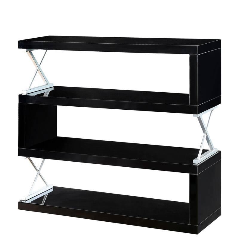 Loop Contemporary Metal 4-Tier Open Back Bookcase by Furniture of America