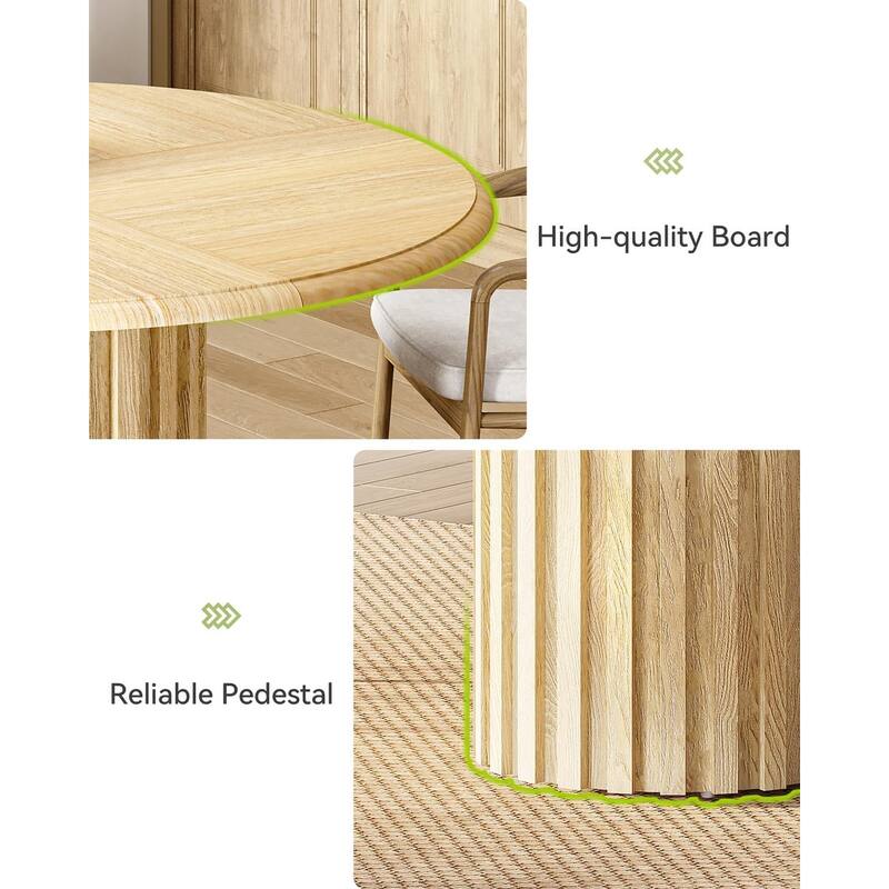 47" Round Dining Table for 4 - Natural Wood Dining Room Table