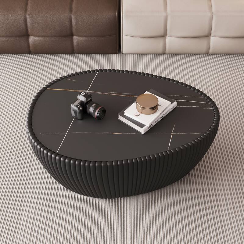 eggs Shape Leather Coffee modern Sofa Table