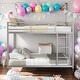 preview thumbnail 23 of 30, Full Over Full Convenient Metal Bunk Bed,Low Bunk Bed With Ladder for Home