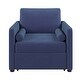 preview thumbnail 10 of 8, Roomfitters Convertible Sleeper Chair, 3 in 1 Velvet Lounger with Adjustable Backrest, Compact Bed Option, Blue