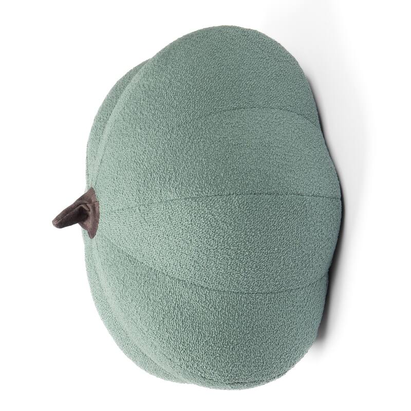 Fall Harvest Textured Pumpkin Pouf Ottoman - 24" - Green