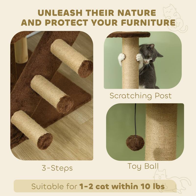 Adjustable Cat Tree 88"-104" with Condo, Platforms & Scratching Post - 18.9" W x 15.7" D x 88.6"H