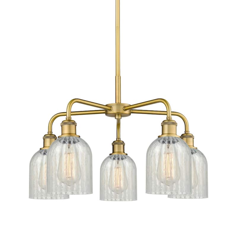 Innovations Lighting 516-5CR-15-23 Caledonia Chandelier Caledonia 5 - Brushed Brass / Mouchette