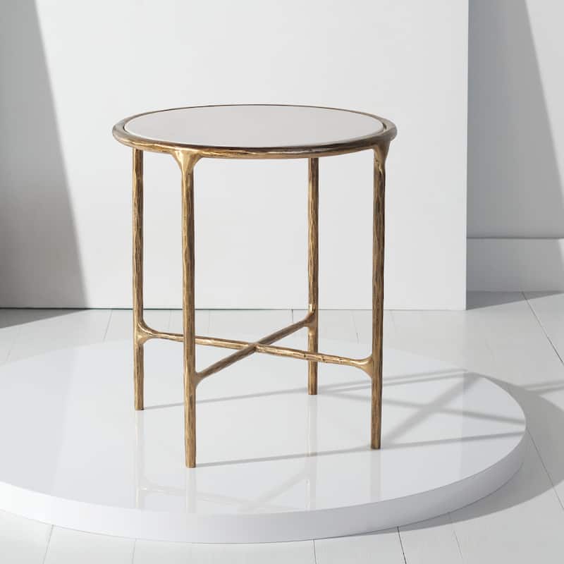 SAFAVIEH Couture Saliha Forged Metal Round End Table - 18" W x 18" L x 20" H - 18"W x 18"D x 20"H