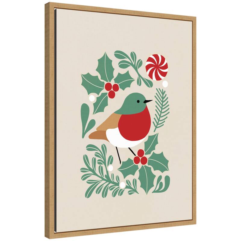 Kate and Laurel Sylvie Framed Canvas Christmas Icons Prima Set 1 by Dominique Vari - Brown