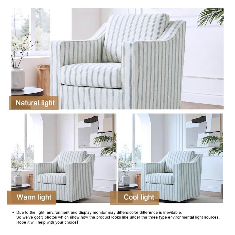 Chenille/Leather Swivel Barrel Chair(Set of 2) Modern Club Chair by UIXE