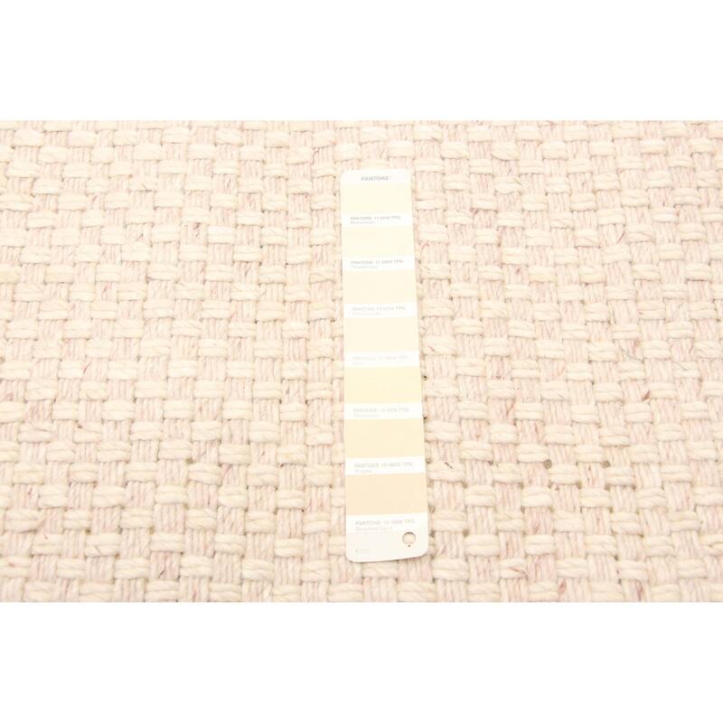 ECARPETGALLERY Braid weave Sienna Beige Wool Rug - 5'0 x 7'11