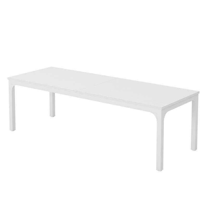 78" White Dining Table Large Rectanglular