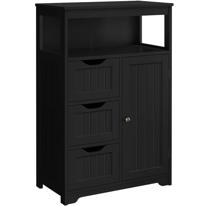 Yaheetech Bathroom Floor Cabinet Bedroom Cabinet Storage Organizer - Black