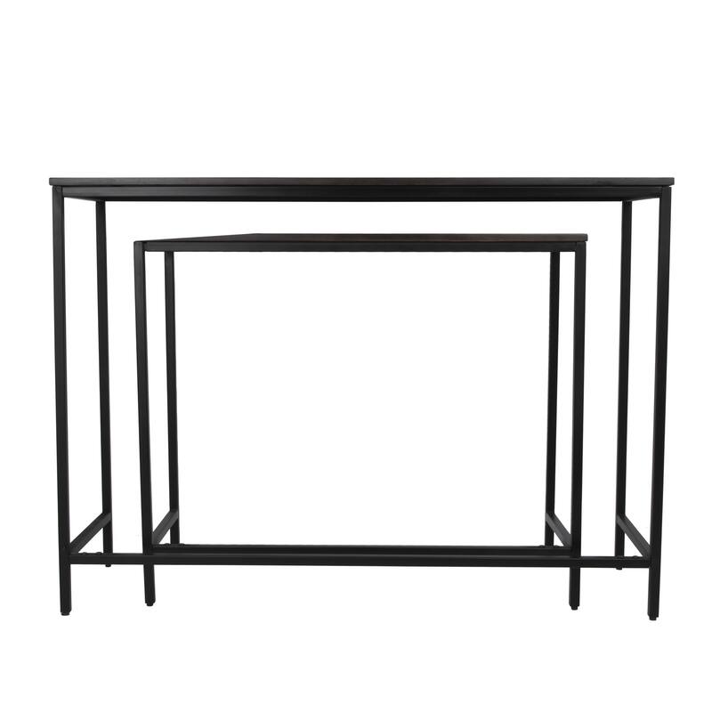 Black Wood & Metal Nesting Tables