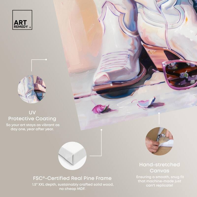 Spring Pink Cowboy Necessities Canvas by Art Remedy, Gallery Wrapped