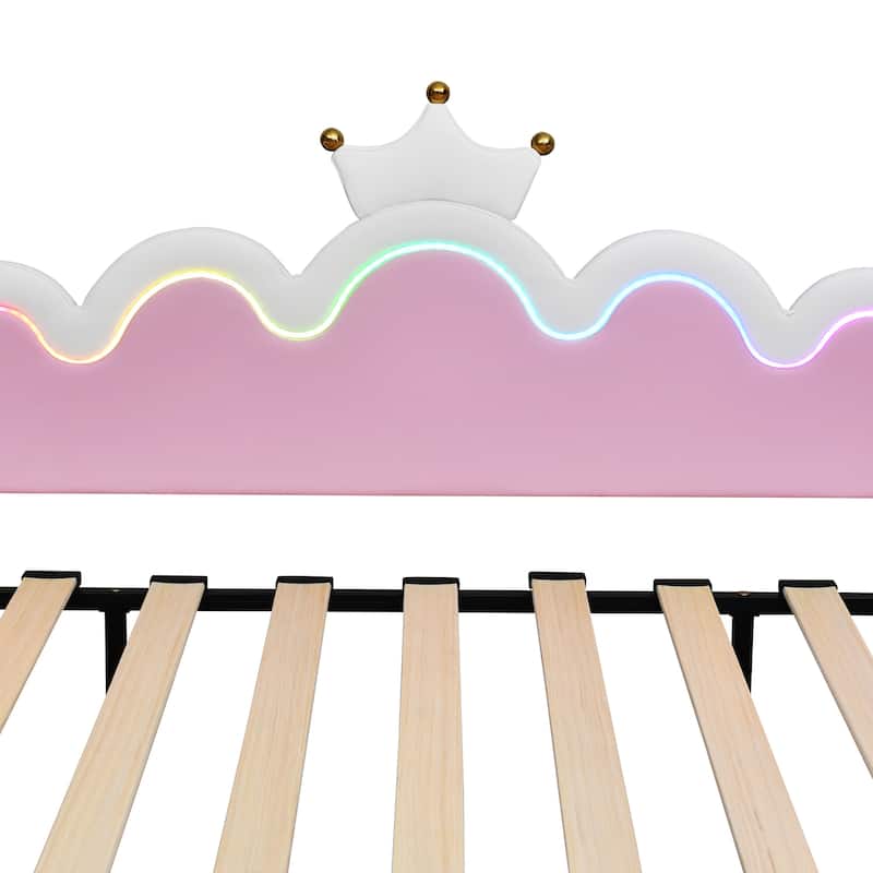 Twin Size Upholstered Daybed with LED Lights