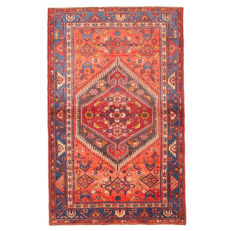 ECARPETGALLERY Hand-knotted Andelz Red Wool Rug - 4'4 x 7'0
