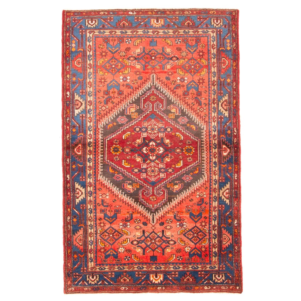 ECARPETGALLERY Hand-knotted Andelz Red Wool Rug - 4'4 x 7'0