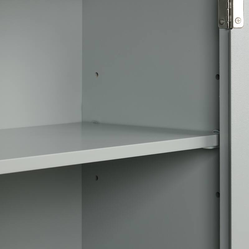 GDFStudio - Emery Tall Freestanding Bathroom Storage Cabinet with Drawer and Adjustable Shelves