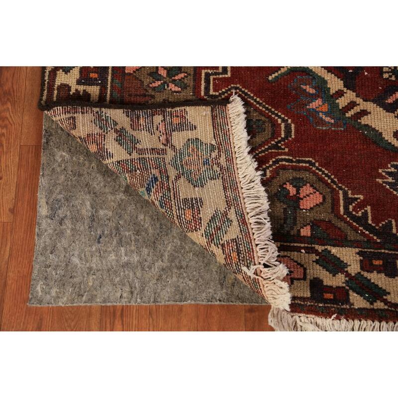 Red Geometric Bakhtiari Persian Rug Handmade Wool Carpet - 4'7" x 6'6"