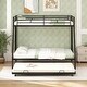 preview thumbnail 7 of 17, Costway Twin Over Full Metal Slats Bunk Bed Frame with Trundle, Guard