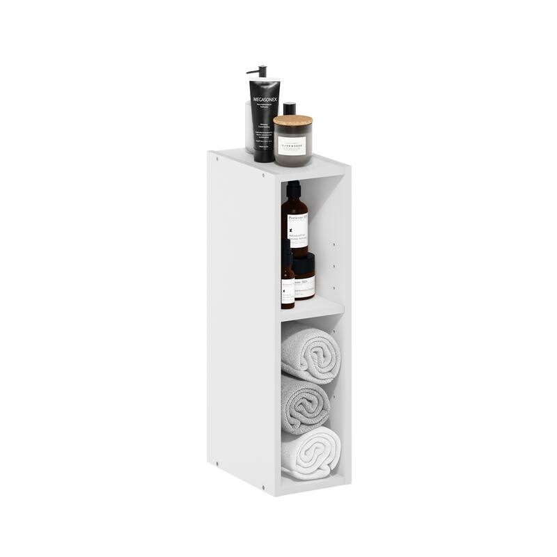 Furinno Fulda 2-Tier Space Saving Storage Shelf Bookcase, 6-Inch Width