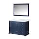 Dukes 48 in. W x 22 in. D Dark Grey Single Bath Vanity, Carrara Marble Top, and 46 in. Mirror - Blue - Single Vanities