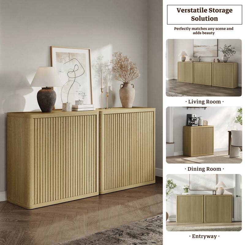 3 Multifunctional and Practical Rounded-Corner Side Cabinets
