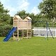 preview thumbnail 13 of 20, vidaXL Swing Set Outdoor Backyard Wooden Playground Equipment for Kids Age 3-8 181.5" x 126" x 93.7" Pine