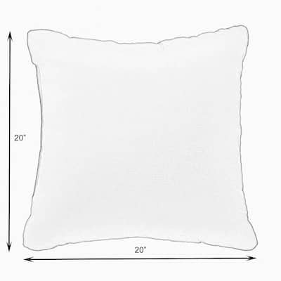 Sunbrella Canvas Natural Corded Indoor/ Outdoor Pillow Set (Set of 2)