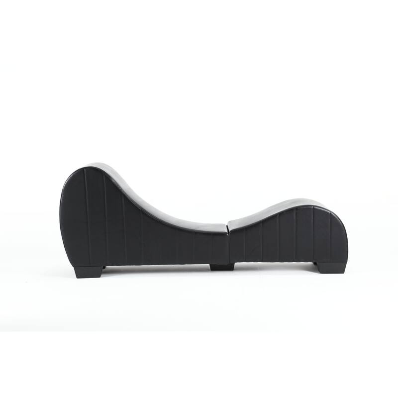 Black 62.2" Chaise Longue Chair with Wood Frame